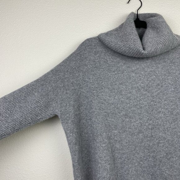 Minnie Rose Women's XS/S Cashmere Turtleneck Tunic Sweater Grey Knit Pullover - Picture 3 of 16